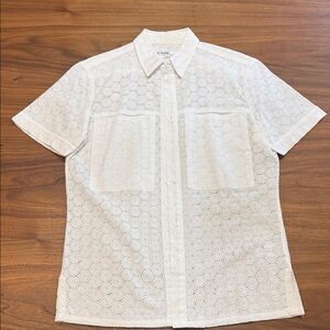 Mr. Turk White Eyelet Button Down Shirt